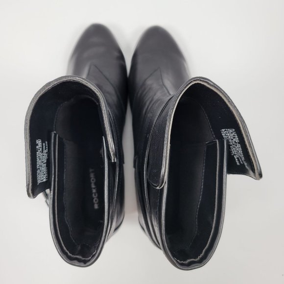 Rockport adiPrene By Adidas Women's Black Leather Wedge Boots US Size 8.5 - Picture 9 of 12